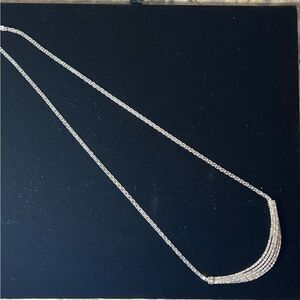 925 Silver and Diamond Curve Necklace